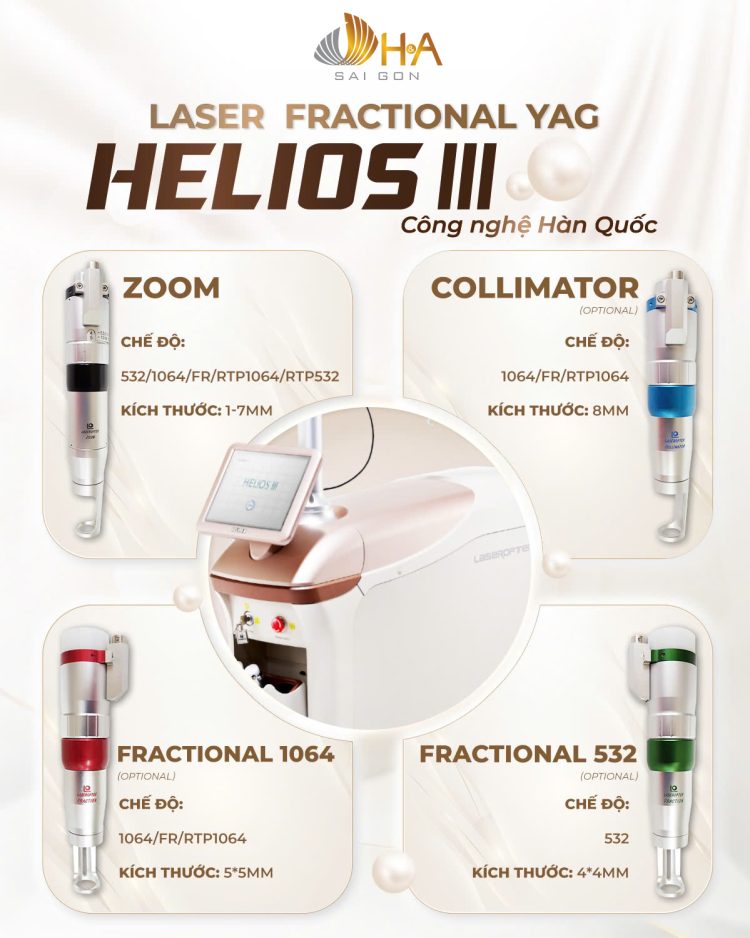 Khám Phá Công Nghệ Trị Liệu Hiện Đại Nhất: Helios 3 – Máy Xóa Xăm và Trị Nám Số Một Từ Hàn Quốc