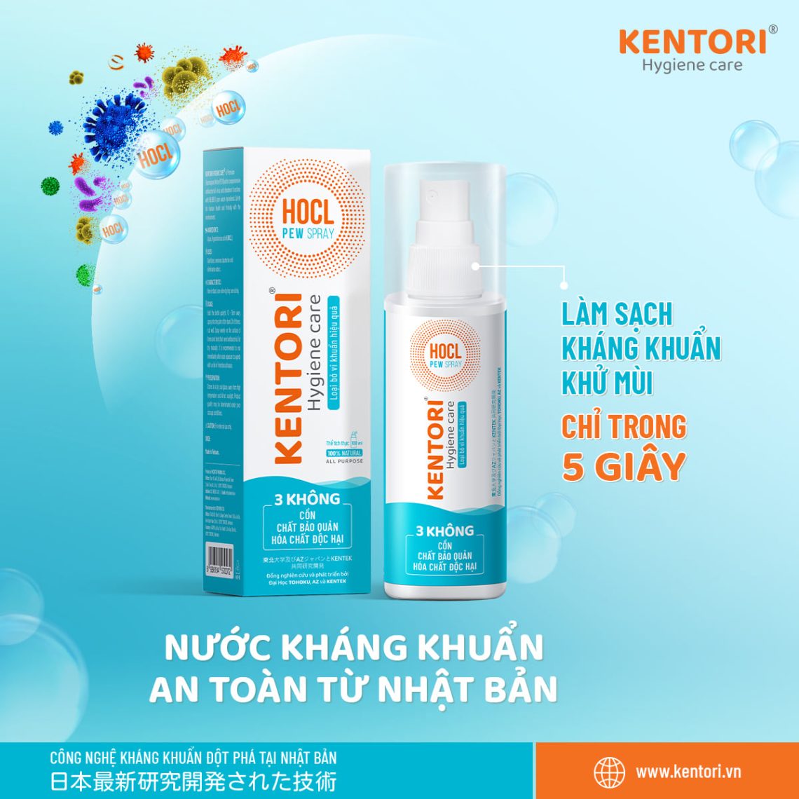 Kentori Hygiene Care – Giải pháp kiểm soát nhiễm khuẩn chuẩn y khoa 3 không từ Nhật Bản!